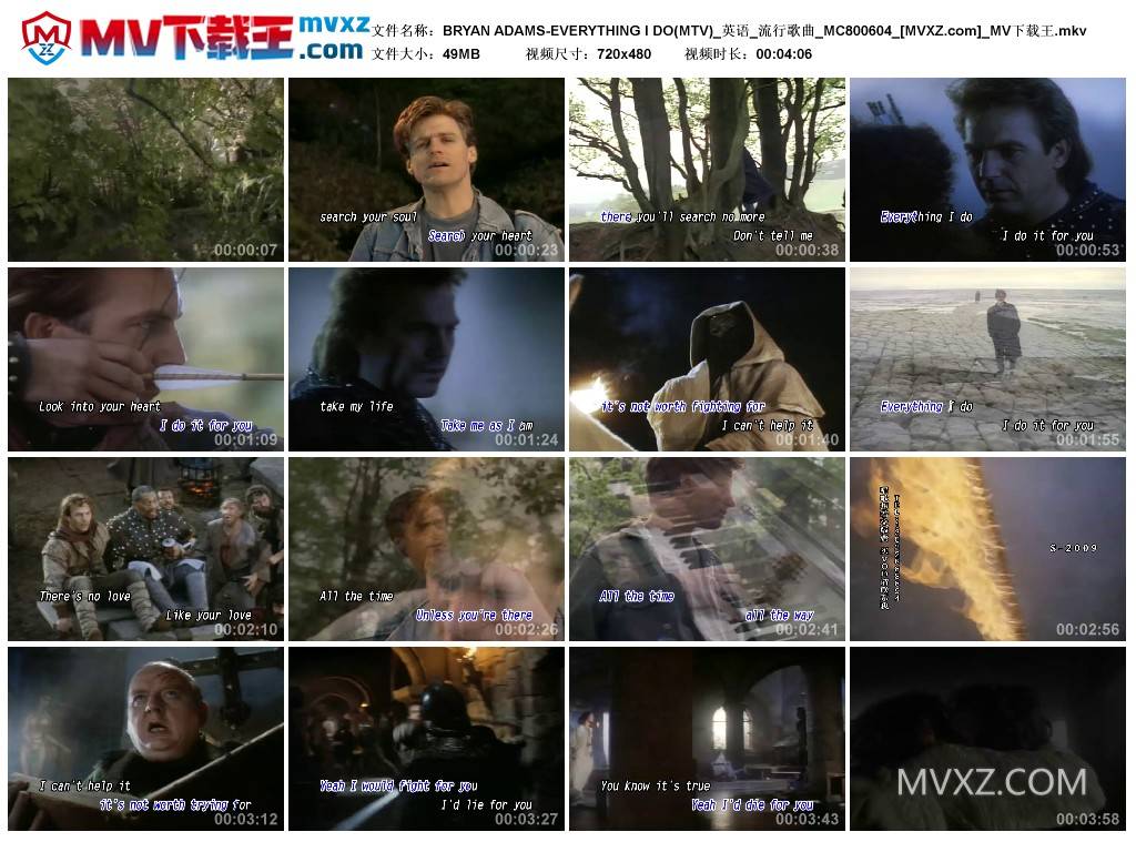 BRYAN ADAMS-EVERYTHING I DO(MTV)_英语_流行歌曲_MC800604